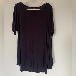 Lane Bryant, navy blue long blouse, stretchy and flowy, 18/20